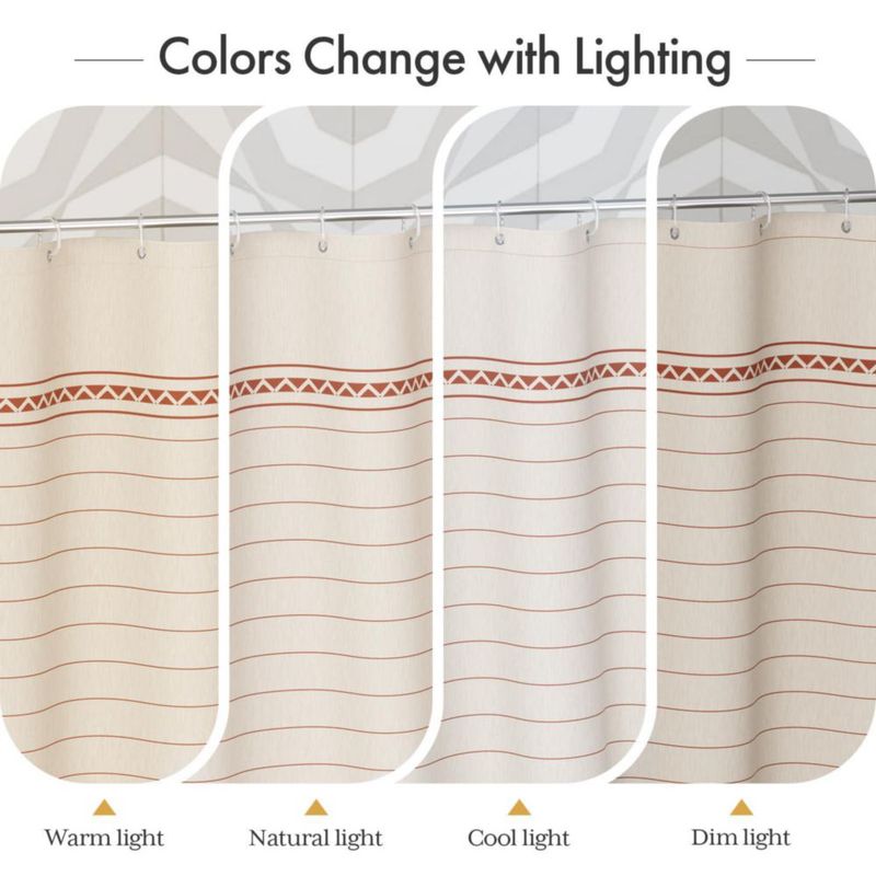 Cortina de Ducha AmazerBath 183 cm con Borlas Terracota