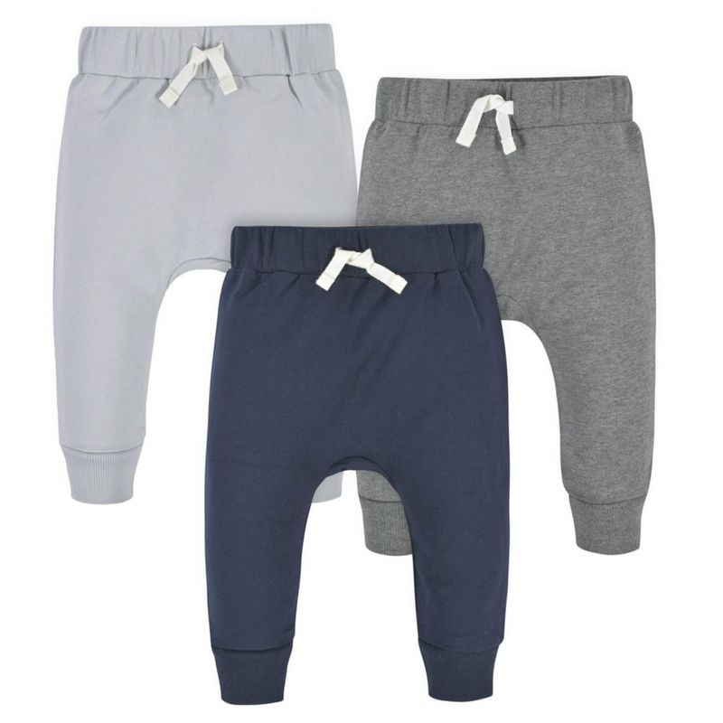 Pantalones deportivos Gerber para bebés y niños paquete de 3 unidades azul marino/gris 5T