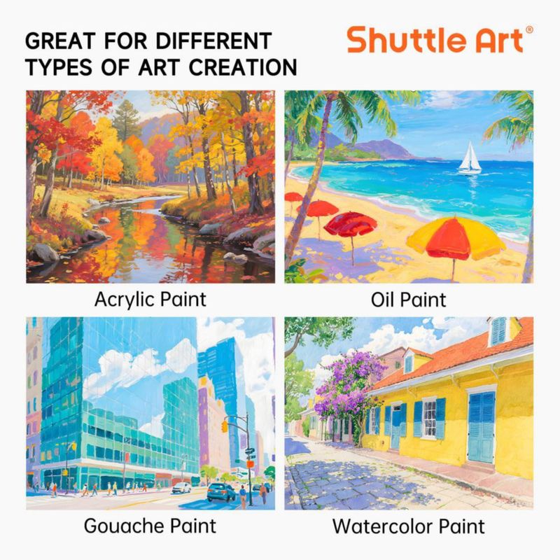 Lienzo de algodón Shuttle Art 15x20 y 20x25 cm – Pack de 36