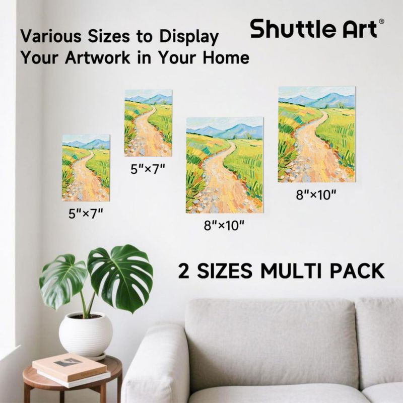 Lienzo de algodón Shuttle Art 15x20 y 20x25 cm – Pack de 36
