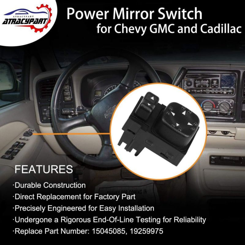 Interruptor de espejo eléctrico ATRACYPART para Chevrolet Silverado Tahoe y GMC