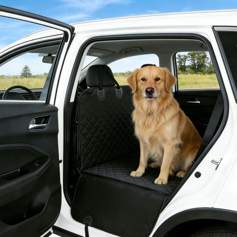 Cobertura para Asiento de Coche para Perro CBBPET 600D Impermeable con Ventana de Malla