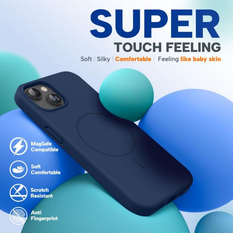 Funda Miracase de Silicona y Magnética para iPhone 13 – Azul Oscuro