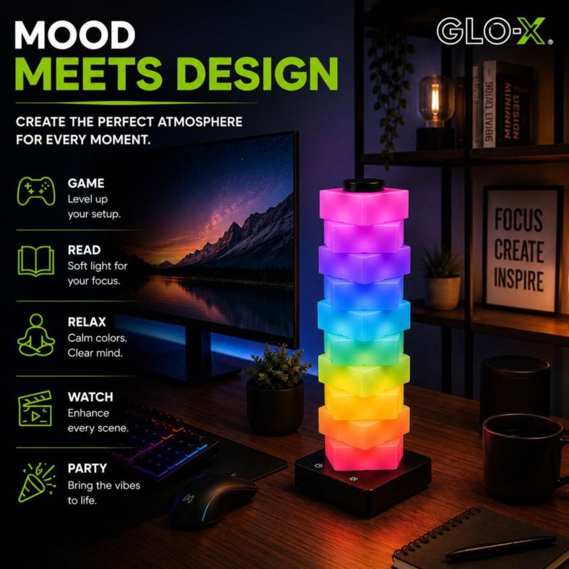 Lámpara Modular RGB GLO‑X con Control Táctil para Gaming