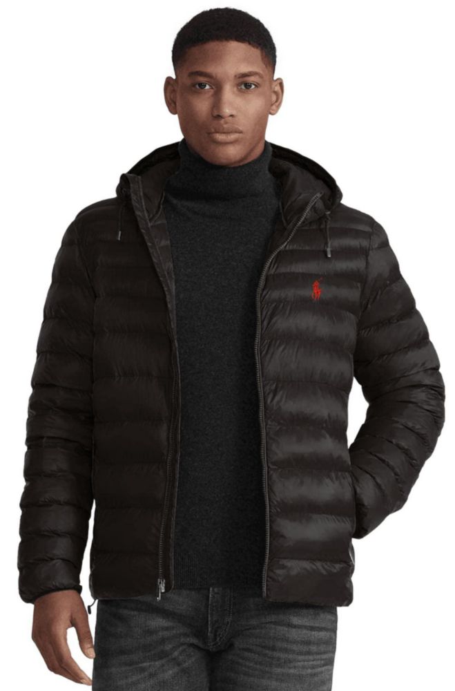 Chaqueta tipo sudadera con capucha Polo Ralph Lauren L Negra Plegable