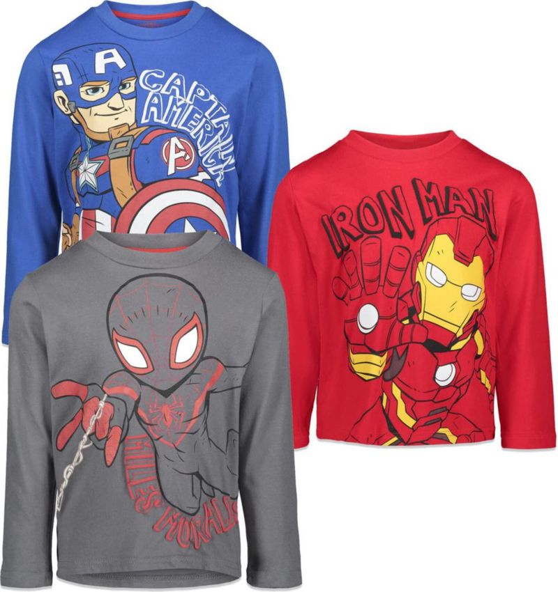 Camiseta Marvel 4T (pack de 3) Iron Man Miles Morales y Capitán América