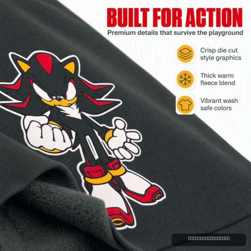 Sudadera con capucha SEGA Sonic Shadow color carbón talla 7-8