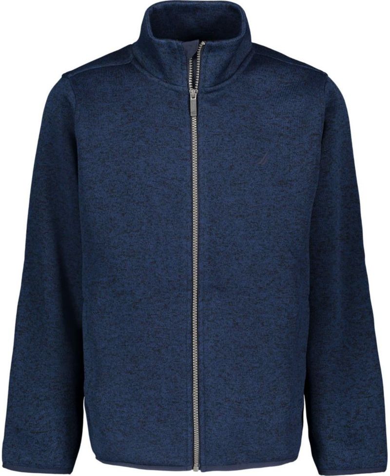 Chaqueta de forro polar Nautica talla 8 Navy Heather con bolsillos tipo canguro