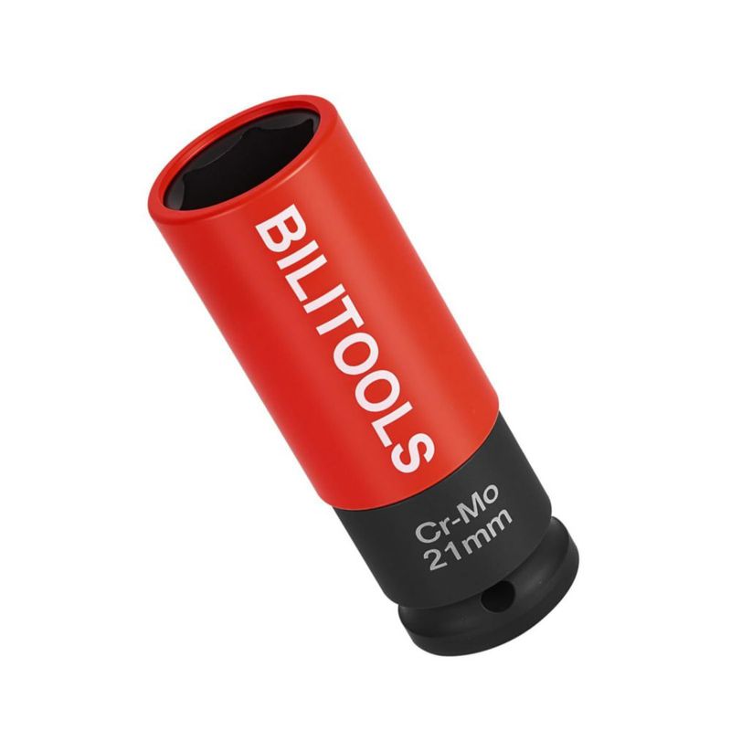 Casquillo de impacto para tuercas de rueda BILITOOLS 21 mm transmisión 1/2" pared delgada