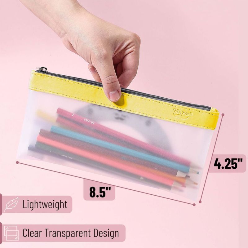 Estuche transparente para lápices Mr. Pen 22 × 11 cm pack de 3 material TPU