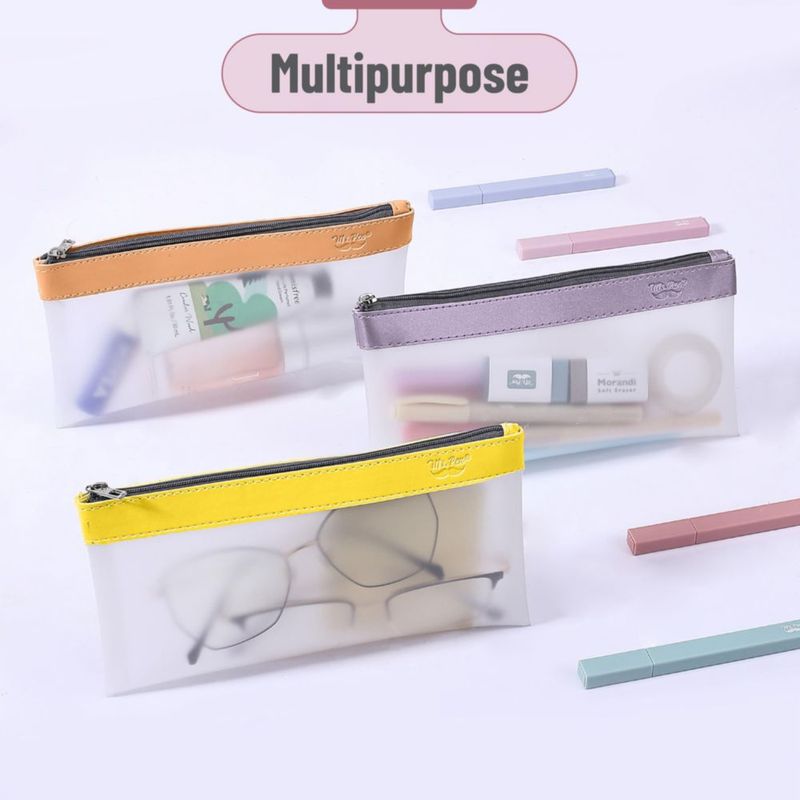 Estuche transparente para lápices Mr. Pen 22 × 11 cm pack de 3 material TPU