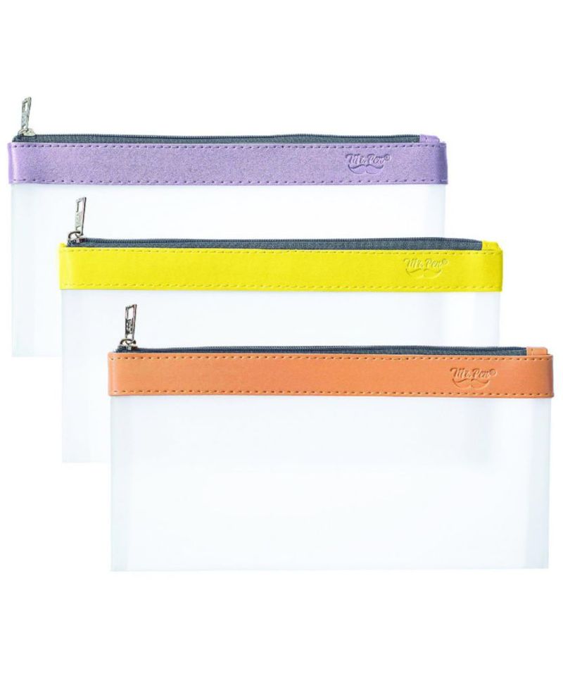 Estuche transparente para lápices Mr. Pen 22 × 11 cm pack de 3 material TPU