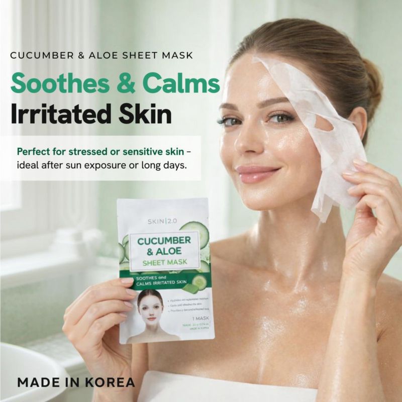 Mascarilla de hoja Skin 2.0 Pepino y Aloe 5 unidades