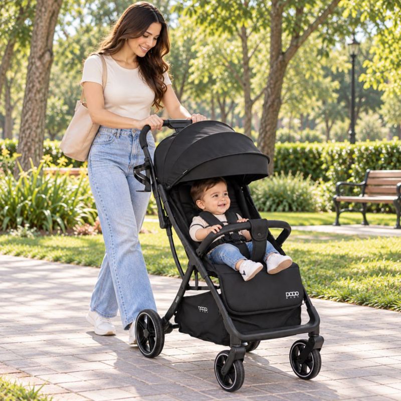 Carriola Bebé Dodo Baby Kiro Reclinable Plegable A Una Mano Negro