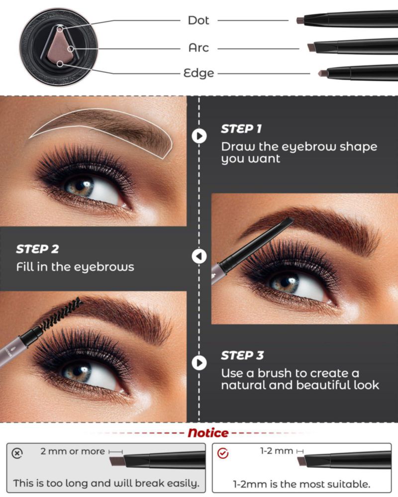Kit de 12 lápices de cejas Berinist color marrón