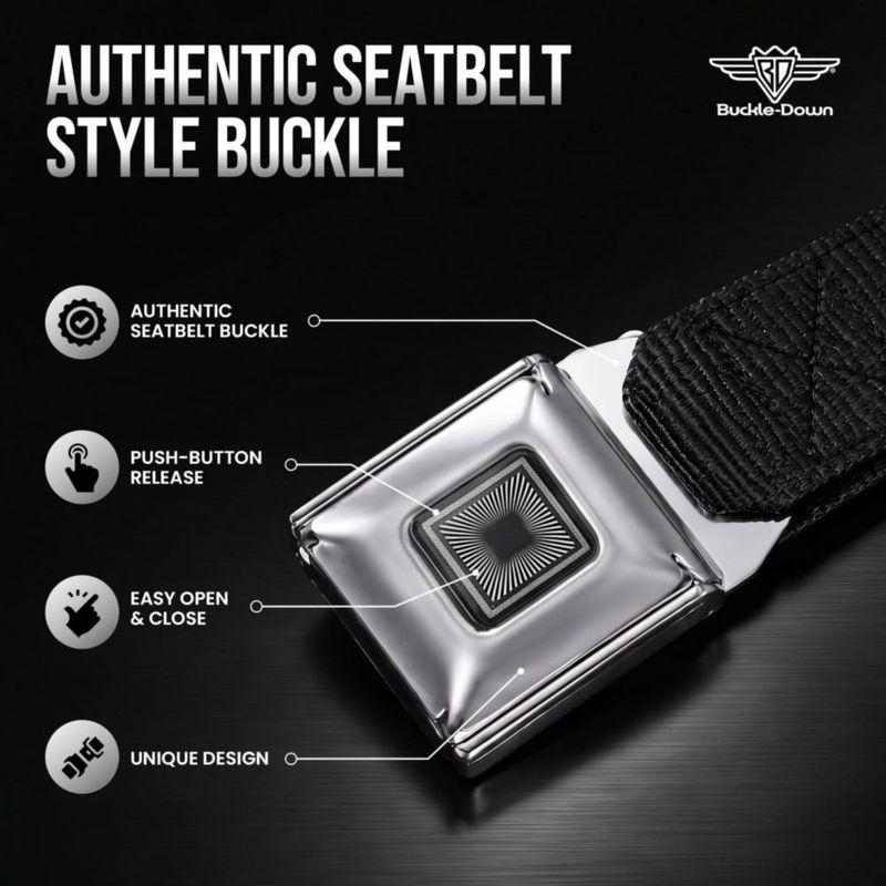 Cinturón infantil Buckle-Down negro 25 cm talla 76‑91 cm