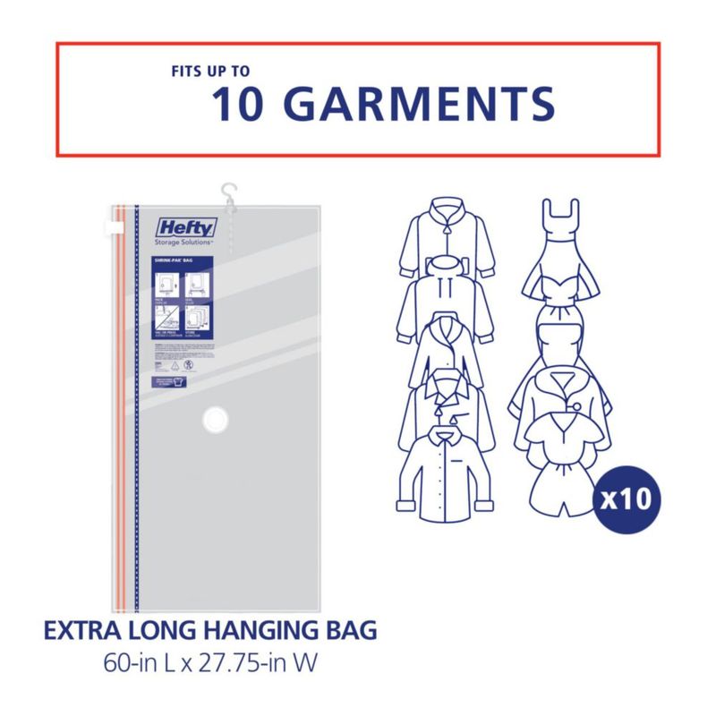 Bolsa de almacenamiento Hefty 152 cm × 70 cm – Pack de 3 extra largas