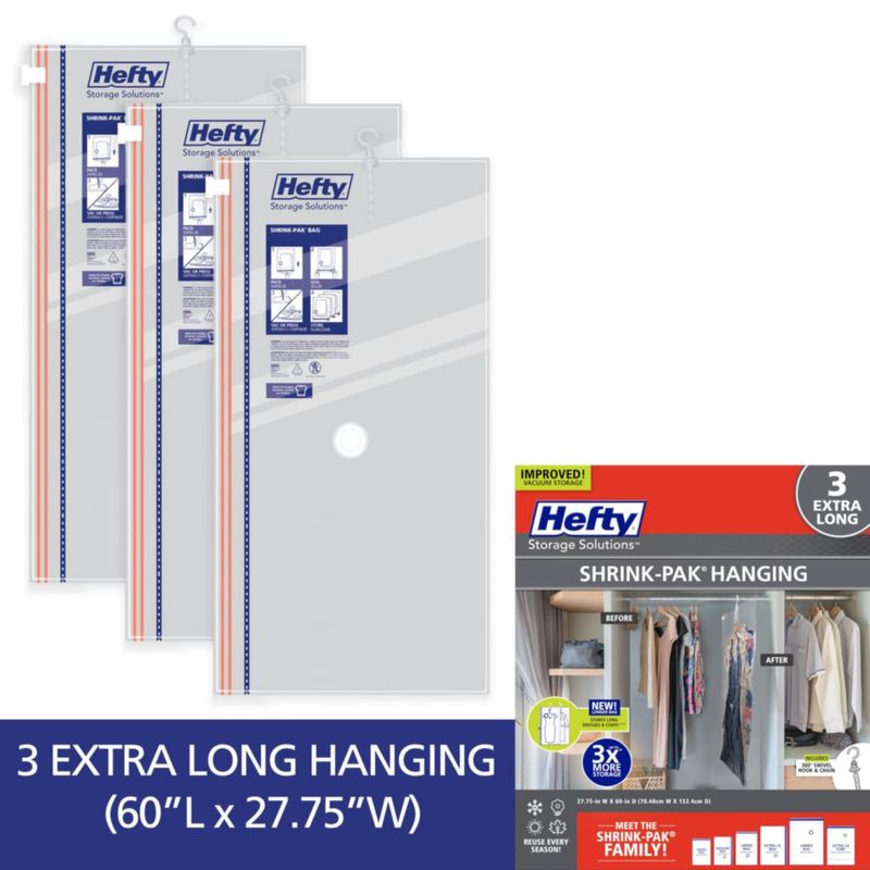 Bolsa de almacenamiento Hefty 152 cm × 70 cm – Pack de 3 extra largas
