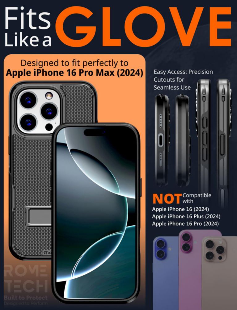 Funda con clip Rome Tech para iPhone 16 Pro Max