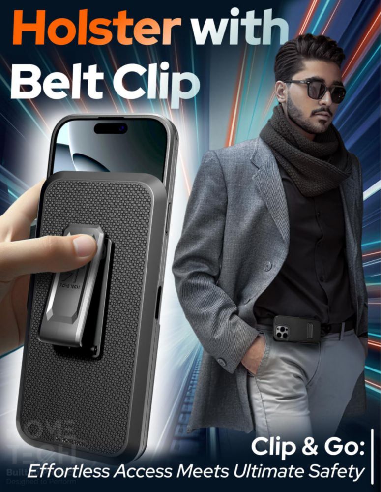 Funda con clip Rome Tech para iPhone 16 Pro Max