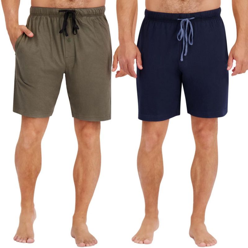 Pantalones cortos Hanes 2 unidades de algodón 19 cm con cordón ajustable y bolsillos