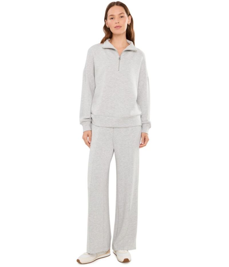 Sudadera Varley Hawley con cremallera parcial XS Gris Claro