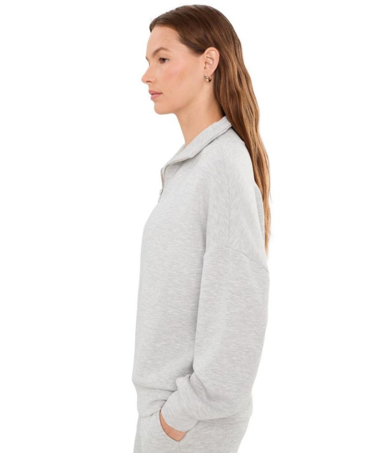 Sudadera Varley Hawley con cremallera parcial XS Gris Claro