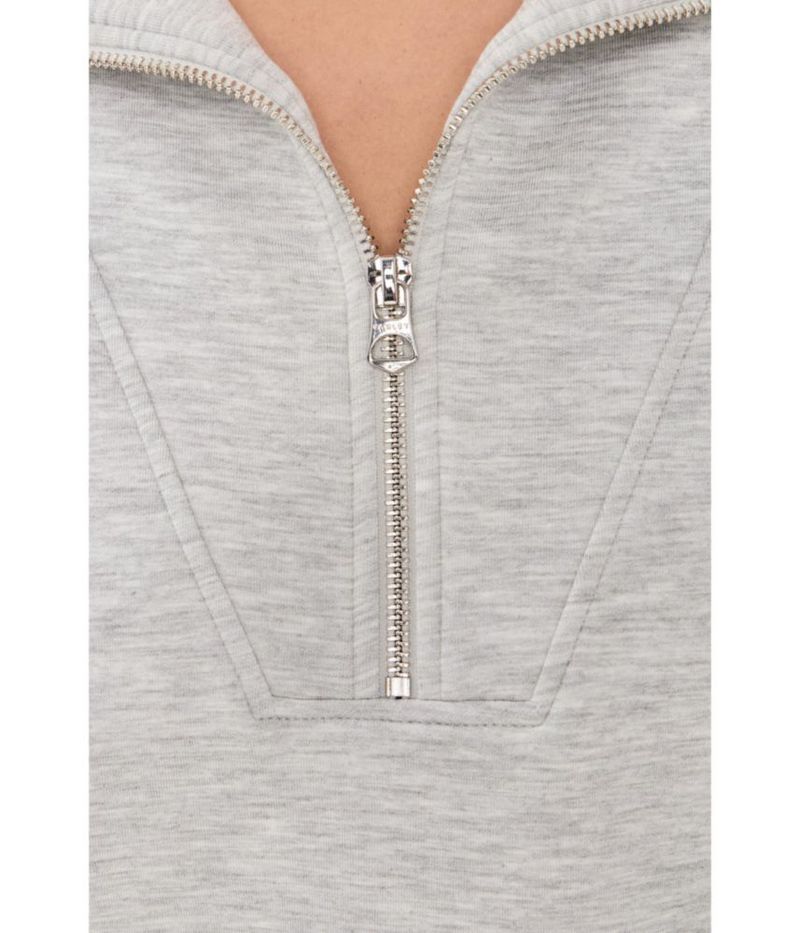 Sudadera Varley Hawley Media Cremallera Mujer Talla L Gris Claro Marl