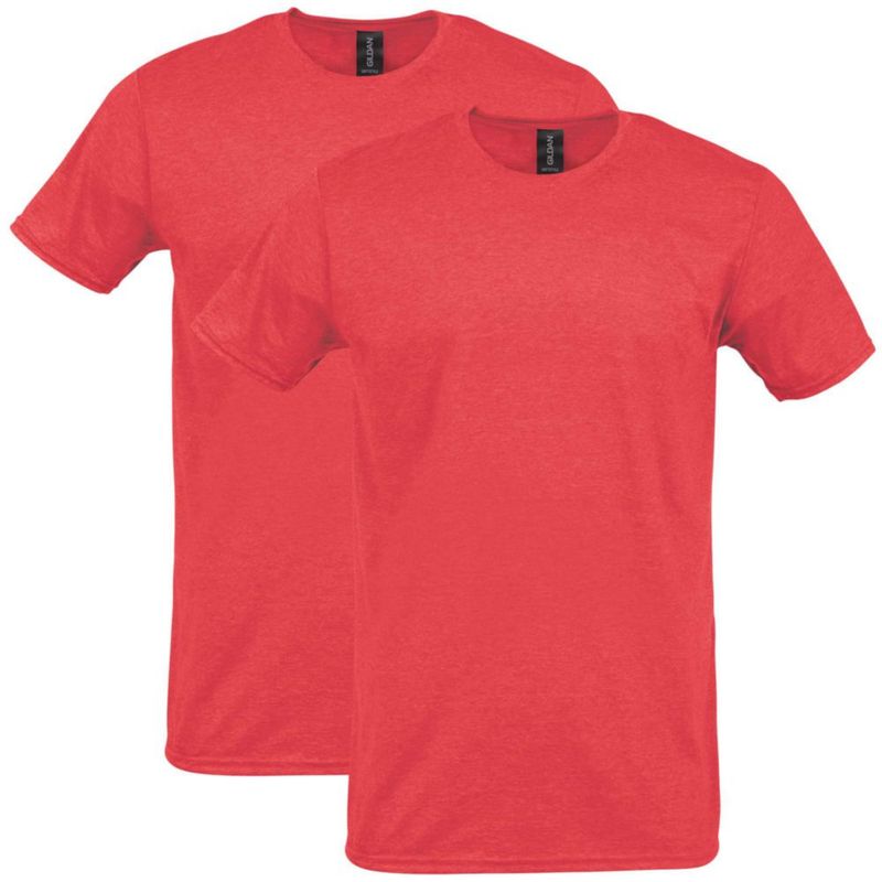 Camiseta Gildan G64000 Rojo Jaspeado Pack de 2 XL