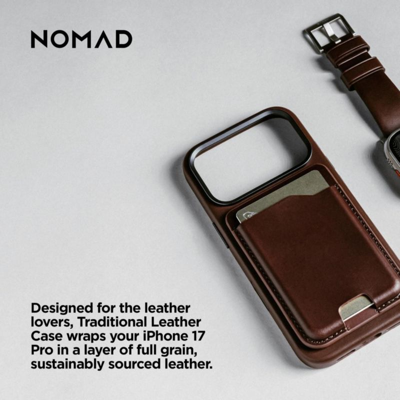 Funda de Cuero NOMAD Magsafe para iPhone 17/18 Pro (Marrón)