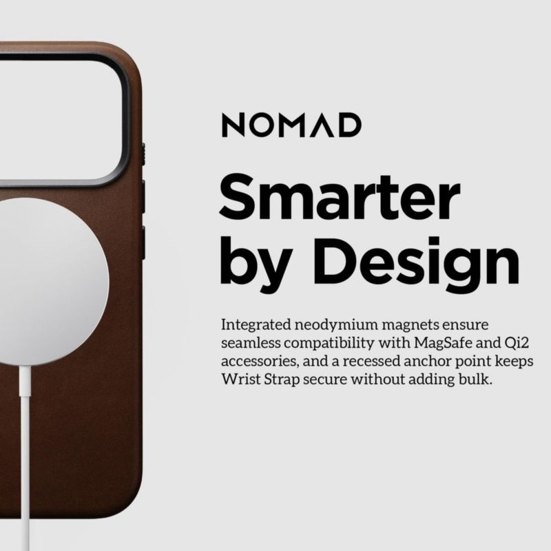 Funda de Cuero NOMAD Magsafe para iPhone 17/18 Pro (Marrón)