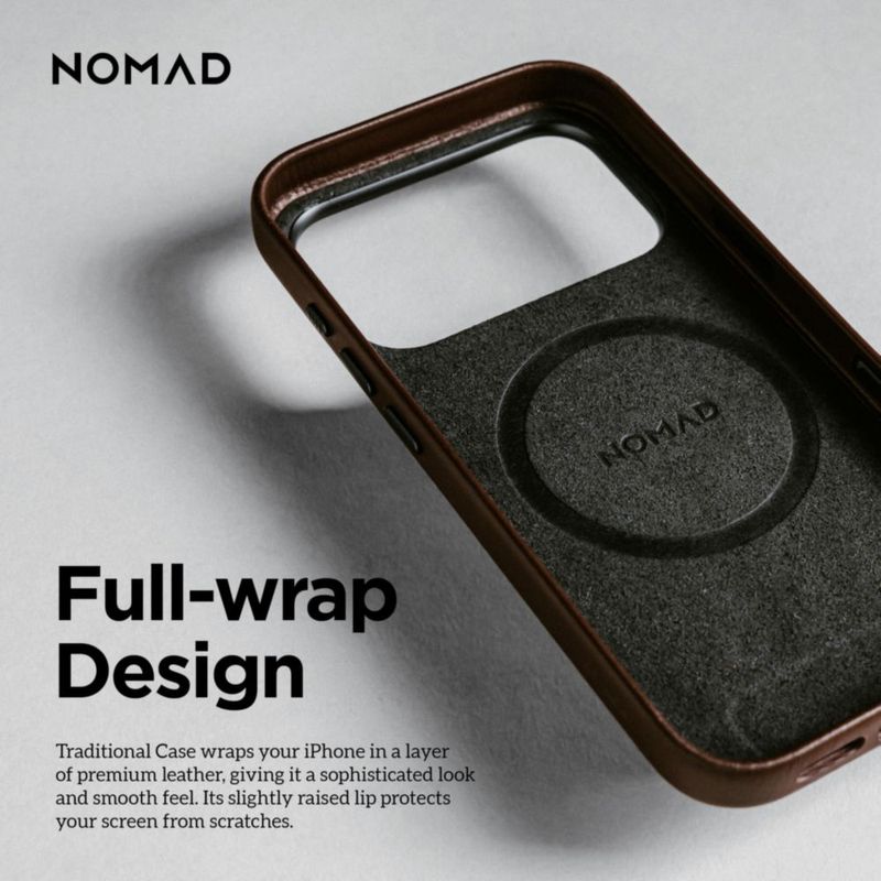 Funda de Cuero NOMAD Magsafe para iPhone 17/18 Pro (Marrón)