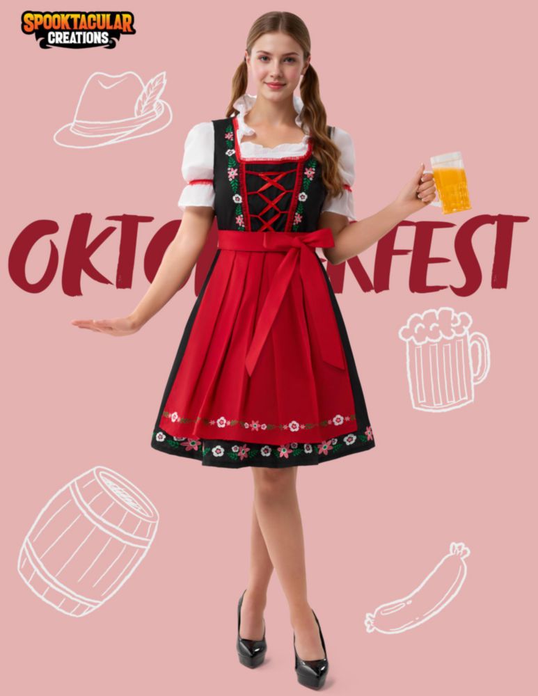 Vestido de Oktoberfest Spooktacular Creations XL - Bordado