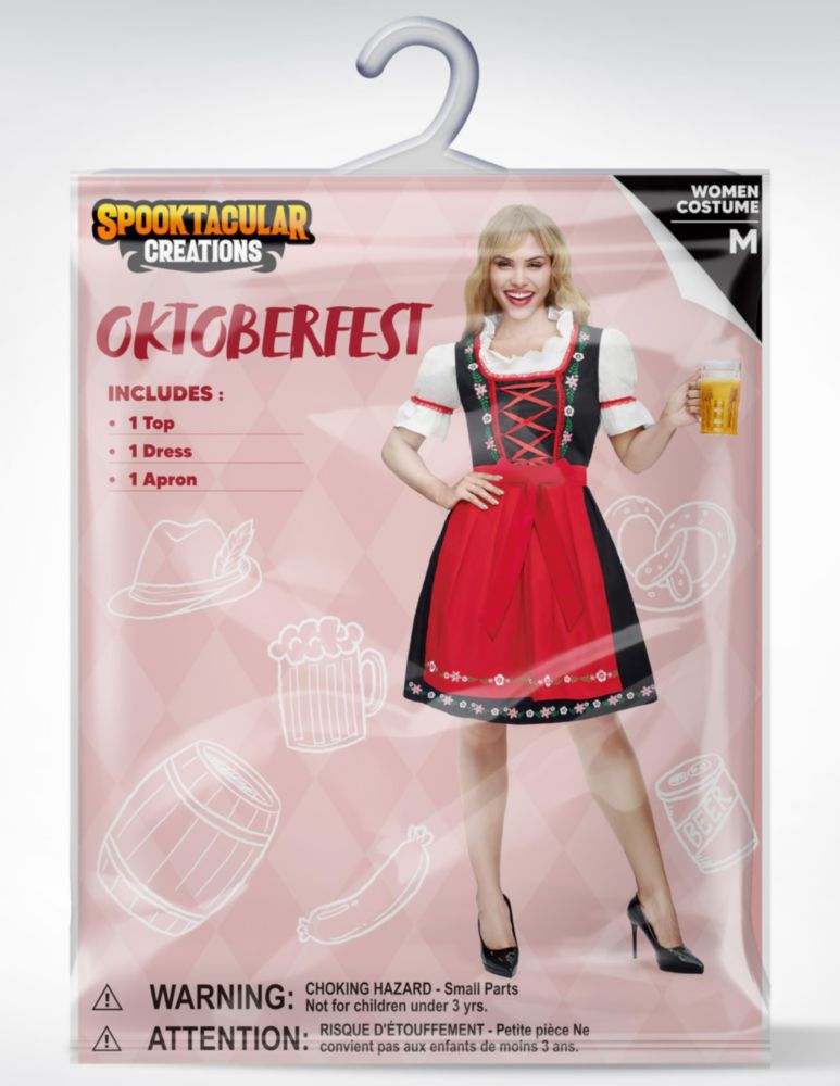 Vestido de Oktoberfest Spooktacular Creations XL - Bordado