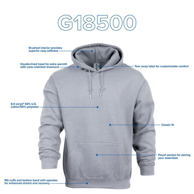 Sudadera con capucha Gildan G18500 Verde Seguridad 2XL