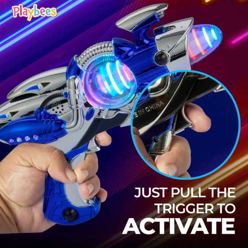 Pistola de Juguete Playbees 2 Unidades con Luz LED y Sonido Láser