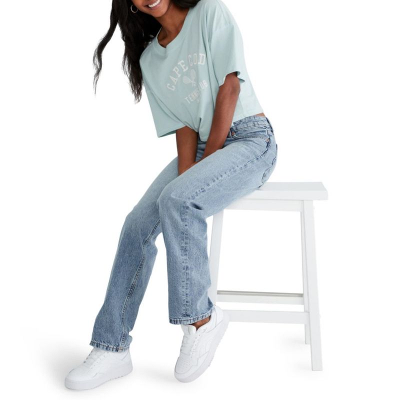 JEANS AEROPOSTALE Corte Bajo y Holgado 4S Lavado Medio