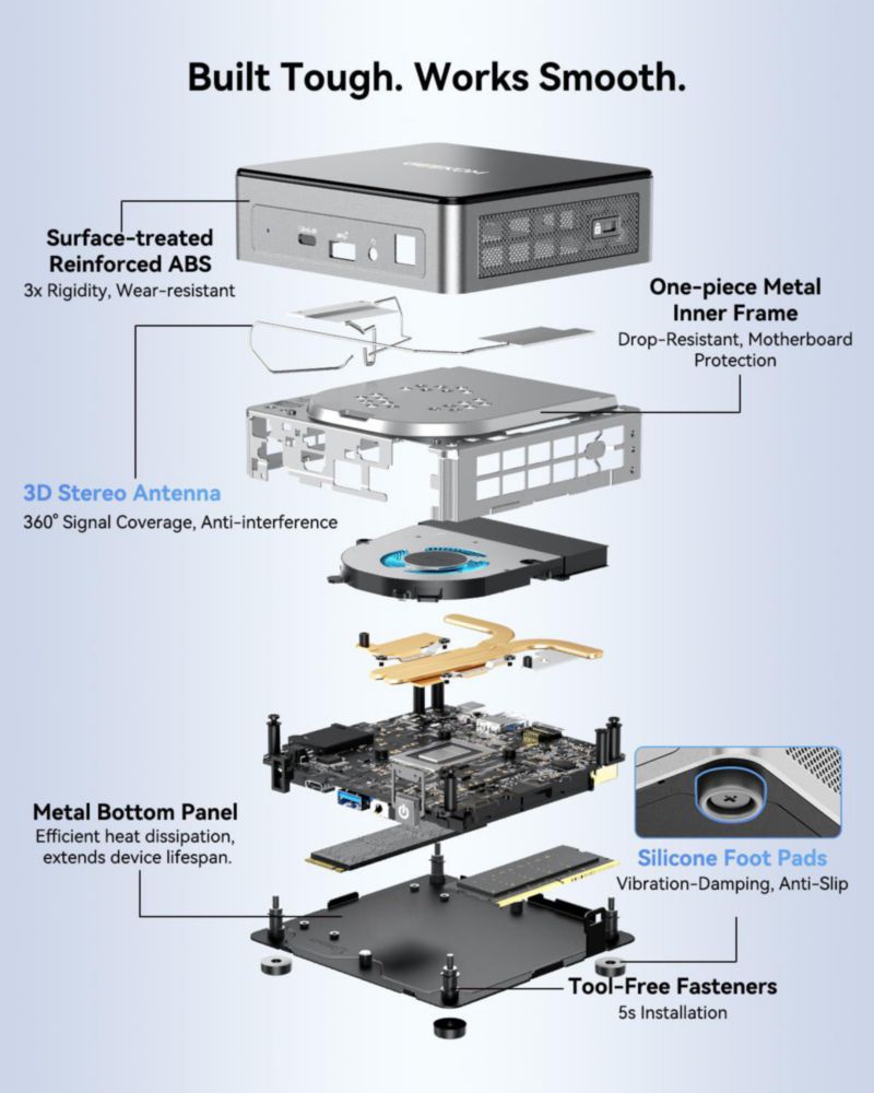 Mini PC GEEKOM Air12 Intel 7505 16 GB 512 GB SSD