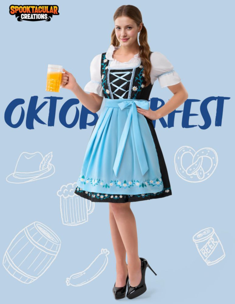 Vestido Oktoberfest Spooktacular Creations XL con Bordado