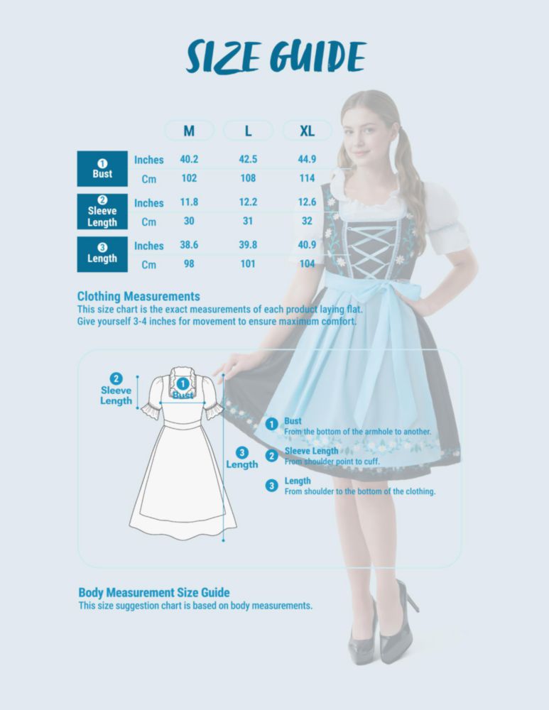 Vestido Oktoberfest Spooktacular Creations XL con Bordado
