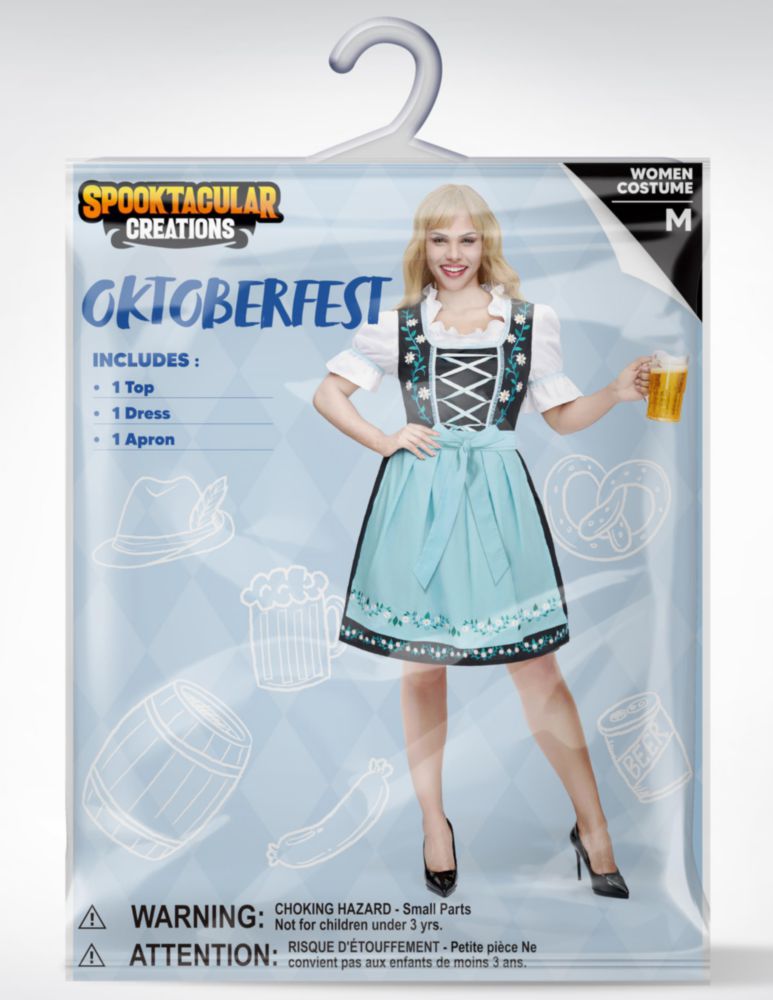 Vestido Oktoberfest Spooktacular Creations XL con Bordado