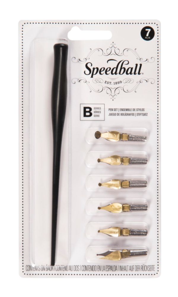 Set de Plumas de Caligrafía Speedball 6 Puntas + Portaplumas