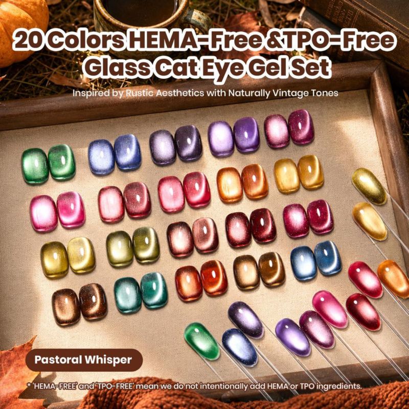 Set de Esmaltes de Gel Beetles 20 colores con efecto cat eye y magnético