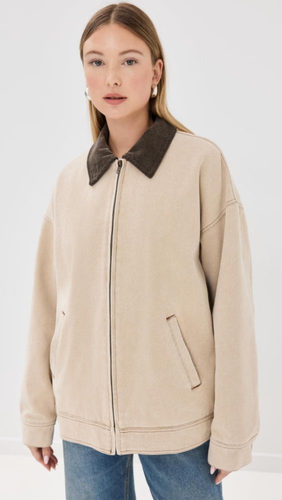 Chaqueta estilo granero Lioness color piedra - XXXS