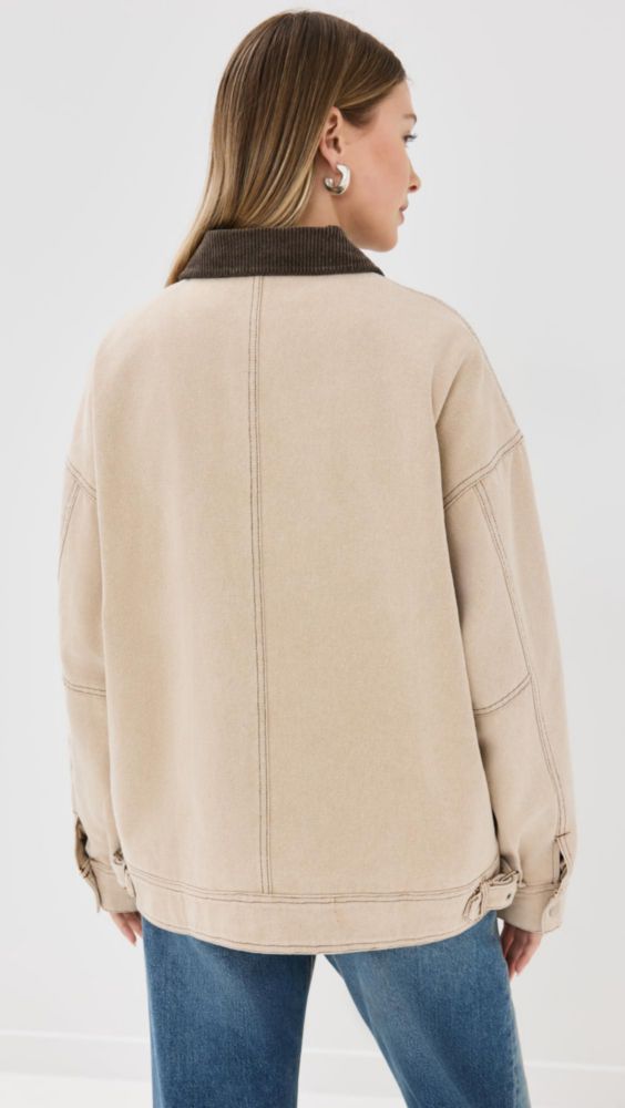Chaqueta estilo granero Lioness color piedra - XXXS