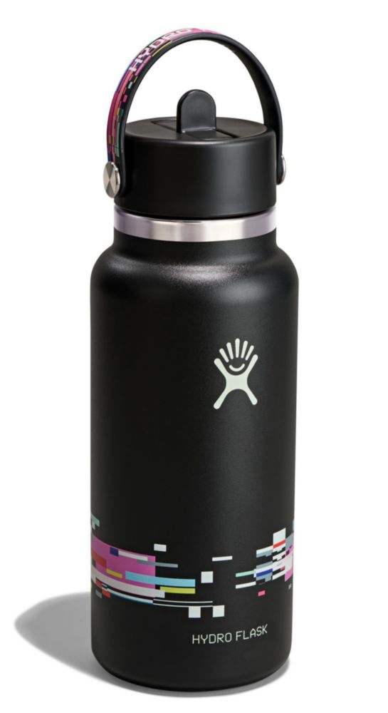 Botella de agua Hydro Flask 950 ml Glitch Black con sorbete