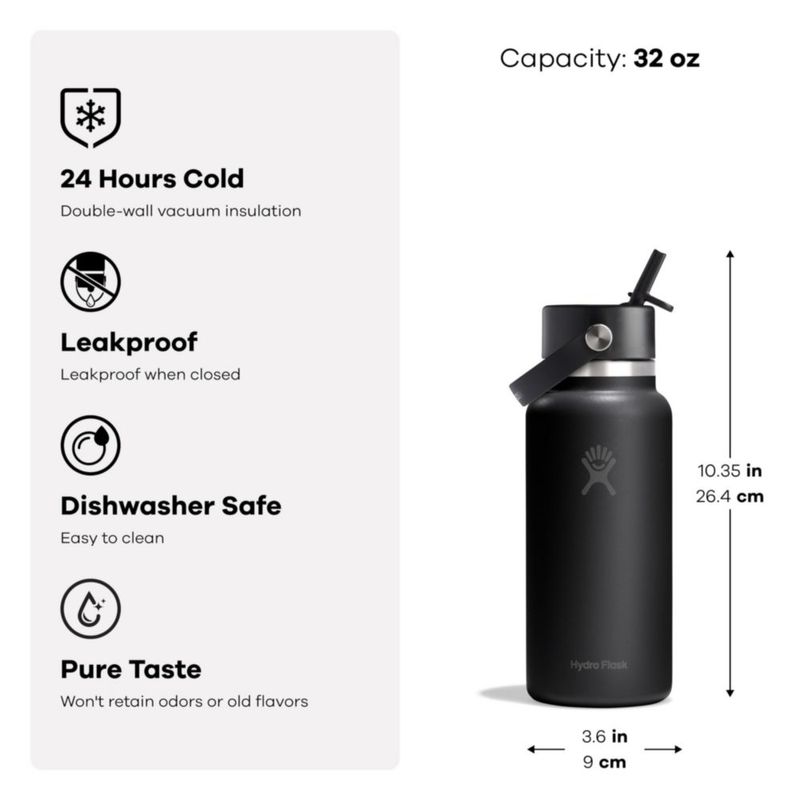 Botella de agua Hydro Flask 950 ml Glitch Black con sorbete