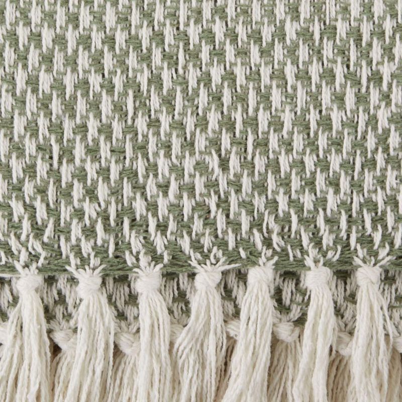 Throw DII tejido 100% algodón cestería 50 x 60 cm color verde alcachofa