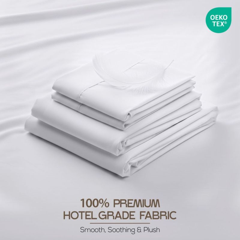 Juego de sábanas Utopia Bedding King de 8 piezas blanco microfibra