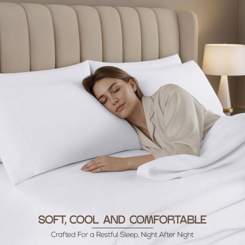 Juego de sábanas Utopia Bedding King de 8 piezas blanco microfibra